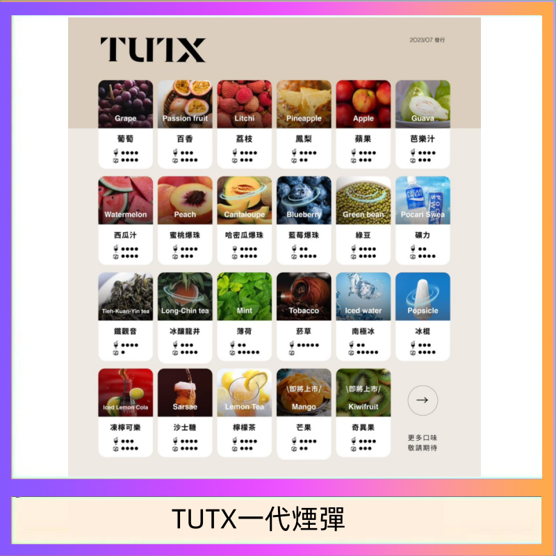 TUTX電子菸一代煙彈 3入裝 通用1代系列【28種口味】